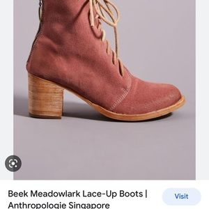 Beek Meadowlark Lace-Up Boots Anthropologie 9 NEW Suede Leather